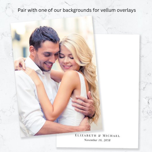 Invitations En Vélin Mariage classique simple