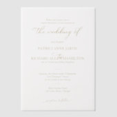Invitations En Vélin Mariage classique simple Elegant Gold Foil Script (Recto)