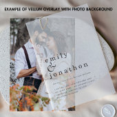 Invitations En Vélin Mariage contemporain de typographie noire