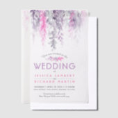 Invitations En Vélin Mariage couleur Aquarelle vigne rose violet gris (Compenser)