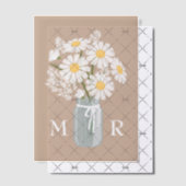 Invitations En Vélin Mariage Daisées Mason Jar Monogramme Initiales Bei (Décalage (Invitation))