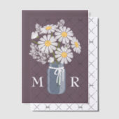 Invitations En Vélin Mariage Daisies Mason Jar Monogramme Initiales Som (Décalage (Invitation))