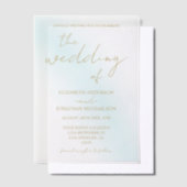 Invitations En Vélin Mariage d'aquarelle bleu (Compenser)