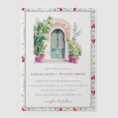 Invitations En Vélin Mariage d'aquarelle de porte marocaine tropicale (Recto)