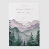 Invitations En Vélin Mariage d'aquarelle Misty Mountain Romance (Recto)