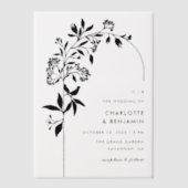 Invitations En Vélin Mariage d'arche botanique noire moderne (Recto)