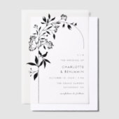 Invitations En Vélin Mariage d'arche botanique noire moderne (Compenser)