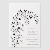 Invitations En Vélin Mariage d'arche d'oiseaux botaniques noirs (Recto)