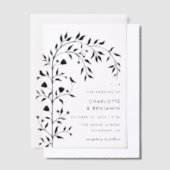 Invitations En Vélin Mariage d'arche d'oiseaux botaniques noirs (Compenser)