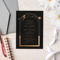 Mariage d'astronomie de la Lune d'or noir céleste