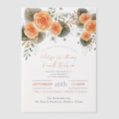 Invitations En Vélin Mariage d'automne rustique à la floraison orange d (Recto)