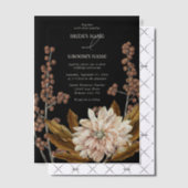 Invitations En Vélin Mariage de automne d'aquarelle noire florale d'aut (Décalage (Invitation))