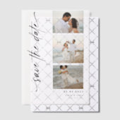 Invitations En Vélin Mariage de bande photo de script vertical classiqu (Décalage (Invitation))