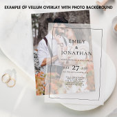 Invitations En Vélin Mariage de bordure de ligne de texte noir minimali