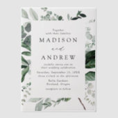 Invitations En Vélin Mariage de cadre verdoyant (Recto)