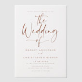 Invitations En Vélin Mariage de calligraphie à la main en terre cuite (Recto)