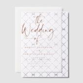 Invitations En Vélin Mariage de calligraphie à la main en terre cuite (Décalage (Invitation))