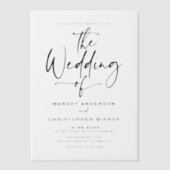 Invitations En Vélin Mariage de calligraphie à main noire (Recto)