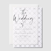 Invitations En Vélin Mariage de calligraphie à main noire (Décalage (Invitation))