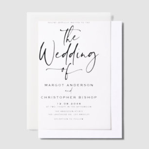 Invitations En Vélin Mariage de calligraphie à main noire