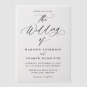 Invitations En Vélin Mariage de calligraphie noire moderne (Recto)