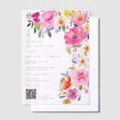 Invitations En Vélin Mariage de code QR floral peint à la main Boho (Compenser)