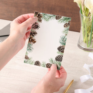 Invitations En Vélin Mariage de cône de pin d'hiver rustique