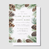 Invitations En Vélin Mariage de cône de pin d'hiver rustique (Compenser)