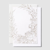 Invitations En Vélin Mariage de couronne de fleurs d'or classique (Compenser)