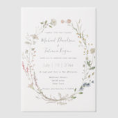 Invitations En Vélin mariage de couronne fleurs sauvages d'aquarelle él (Recto)