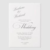 Invitations En Vélin Mariage de couverture simple moderne et élégant (Recto)