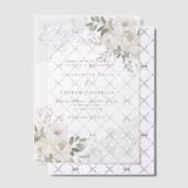 Invitations En Vélin Mariage de dentelle fleurie blanche (Décalage (Invitation))