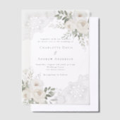 Invitations En Vélin Mariage de dentelle fleurie blanche (Compenser)