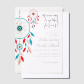 Invitations En Vélin Mariage de Dreamcatcher en plumes de la tribu Boho (Compenser)
