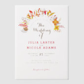 Invitations En Vélin Mariage de feuillage de Fleur sauvage Boho violet (Recto)