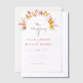 Invitations En Vélin Mariage de feuillage de Fleur sauvage Boho violet (Compenser)