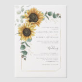 Invitations En Vélin Mariage de fleurs de tournesol (Recto)
