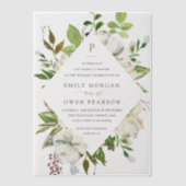 Invitations En Vélin Mariage de fleurs dorées (Recto)