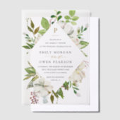 Invitations En Vélin Mariage de fleurs dorées (Compenser)