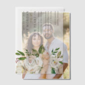 Invitations En Vélin Mariage de fleurs dorées (Décalage (Couple))