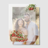 Invitations En Vélin Mariage de fraises d'aquarelle Enregistrer la date (Décalage (Couple))