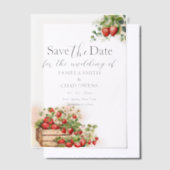 Invitations En Vélin Mariage de fraises d'aquarelle Enregistrer la date (Compenser)