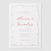 Invitations En Vélin Mariage de frontière blanc et blanc (Recto)