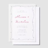 Invitations En Vélin Mariage de frontière blanc et blanc (Compenser)