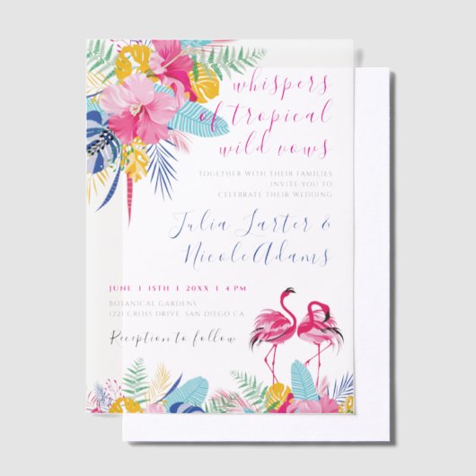 Invitations En Vélin Mariage de la forêt tropicale des pluies sauvages (Compenser)