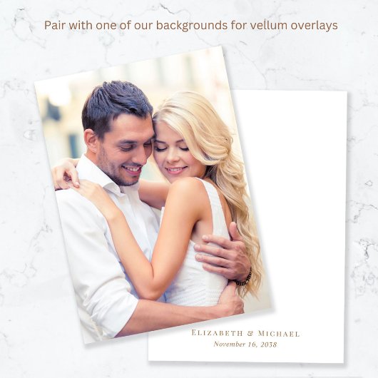 Invitations En Vélin Mariage de lettres or classique simple