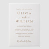 Invitations En Vélin Mariage de lettres or classique simple (Recto)