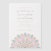 Invitations En Vélin Mariage de Mandala rétro mexicain Terrain fleuriss (Recto)