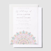 Invitations En Vélin Mariage de Mandala rétro mexicain Terrain fleuriss (Compenser)