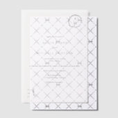 Invitations En Vélin Mariage de monogramme floral élégant classique (Décalage (Invitation))